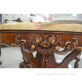 Mesa redonda de comedor tallada a mano barroca estilo americano